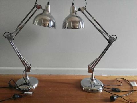 Luxury Table lamp in brushed chrome x2