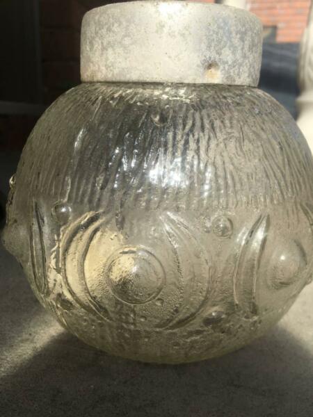 Glass Single Sphere Light Fitting Vintage