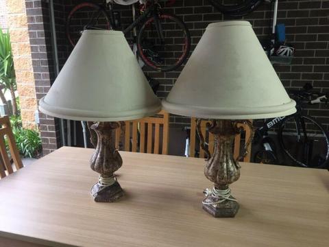 2 x bedside/table lamps
