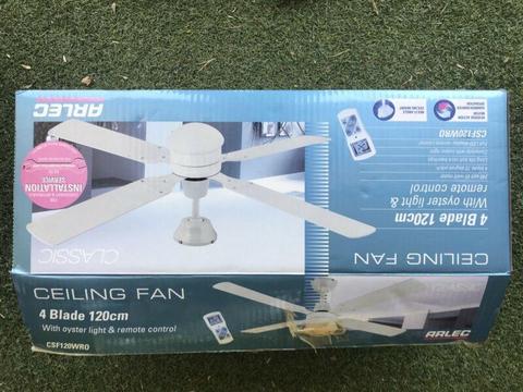 Ceiling fan with light and remote brand new