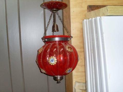 #1-vintage red Ruby glass pendant light ,single bulb