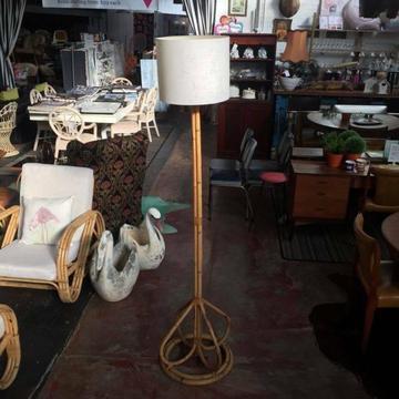 Vintage Cane Standing Lamp