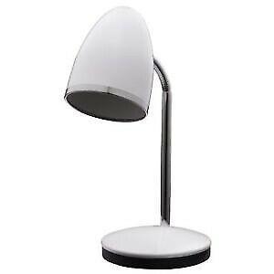 White Desk lamp adjustable neck with bulb