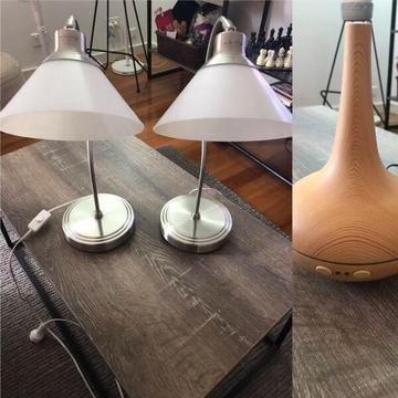 bedside lamp and aromatic diffuser