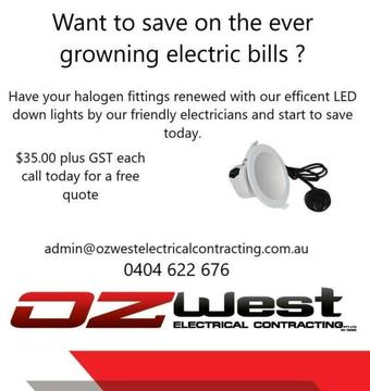 LED down light fittings and save on your electricity bills today!