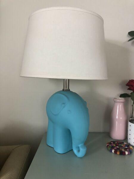 2x Blue Elephant Lamps