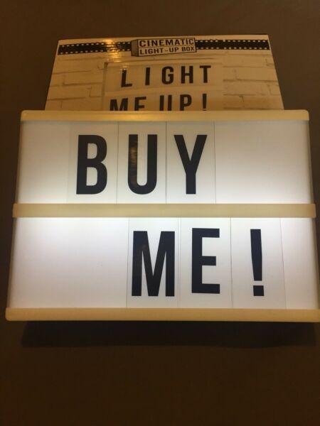 Cinematic Light-Up Box with letters - battery powered