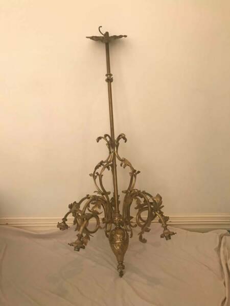 Antique brass chandelier
