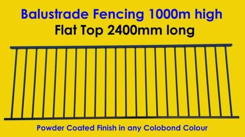 Balustrade Fencing, Balcony &Deck Fence: Flat Top 1000mm x 2400mm