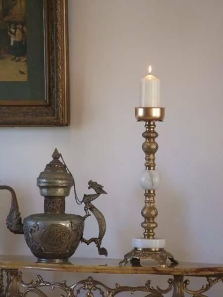 candle holder marble brass stand candelabra gold