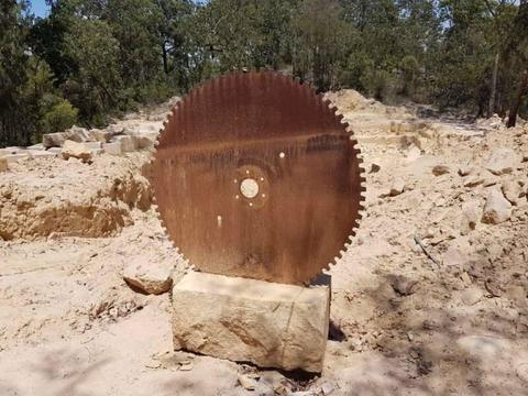 Sandstone Block with Saw Blade