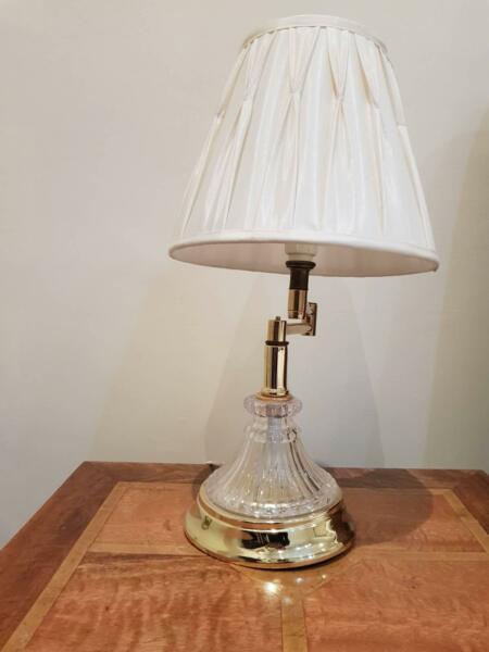 2 x Antique style gold table lamps with extendable arm
