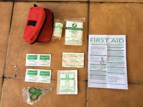 WORK or HOME First Aid Kit wounds grazes cuts bandage alcohol pad