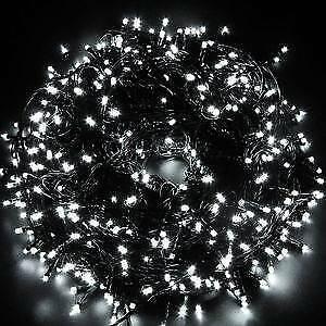 50m Cool White Fairy String Lights Green Wire 300 LEDs 240VAC