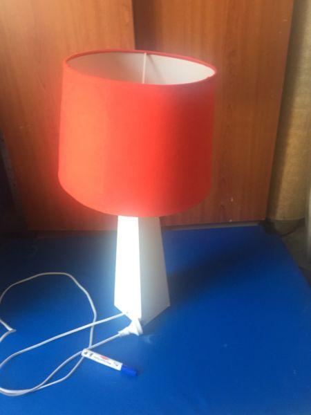 Red bedside lamp