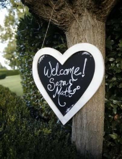 Heart Shape Chalkboard Sign Large Wedding Anniversary
