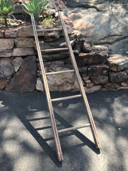 Old wooden ladder- display hanger-towel rail