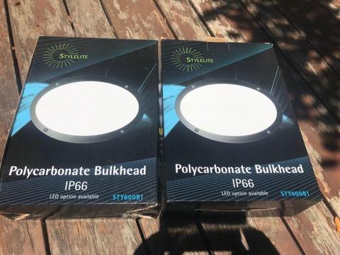 Outdoor Garden/ Wall Bunker Lights (Black) NEW in box