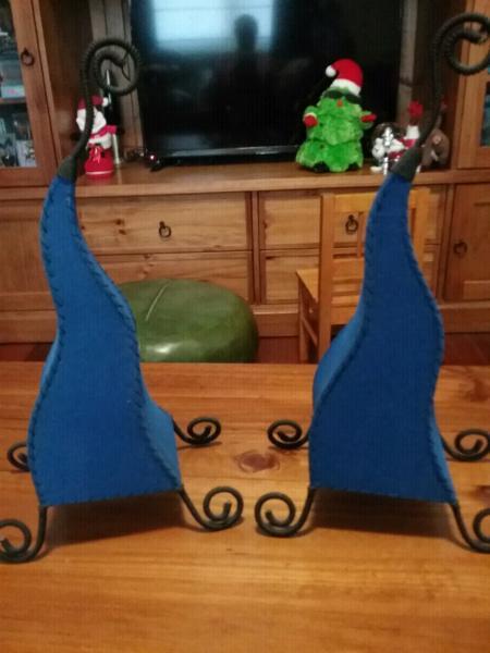 2 Blue Lamps Shades