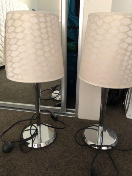 White bedside lamps
