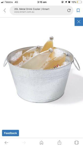 20 litre drink cooler galvanised tub $5 each or $40 for all 10