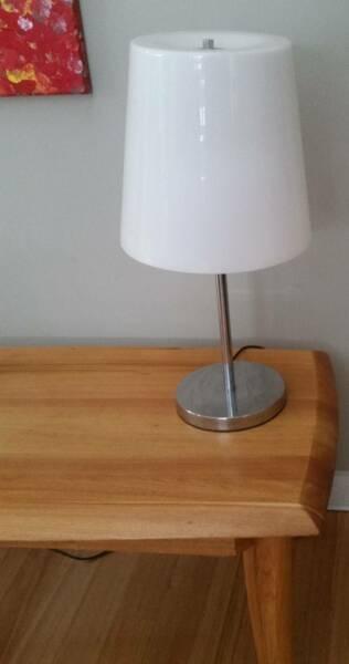 Table Lamp with White Glass Shade