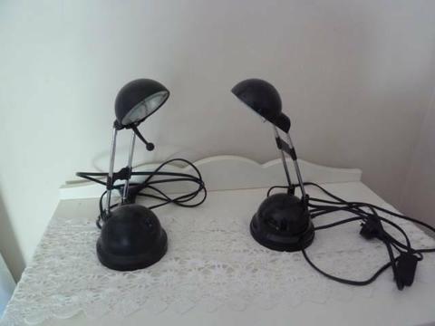 2 black bedside table lamps. Desk lamps. $5 each