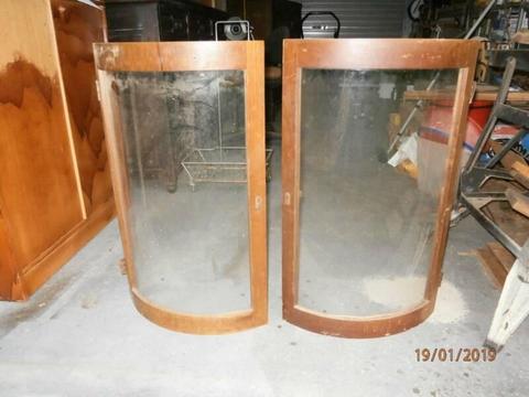 two curved glass doors