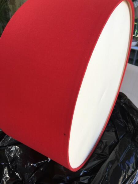 Red pendent drum light fitting