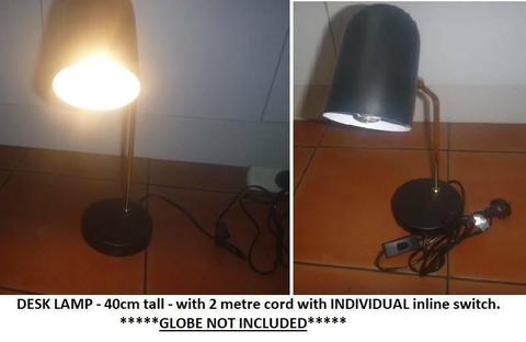 Desk Lamp with inline switch.Good Working Condition