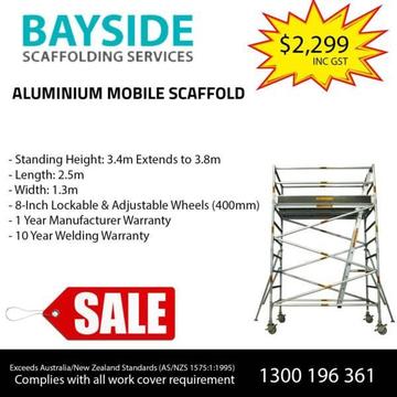 Aluminium Mobile Scaffold Tower- 3.4m extends to 3.8m