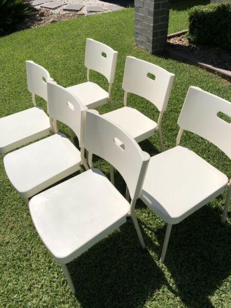 6 Ikea Herman Stackable Chairs