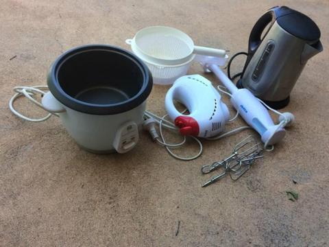 Kitchen Electric rice cooker, Jug, wand, mixer, heater, TV & wall