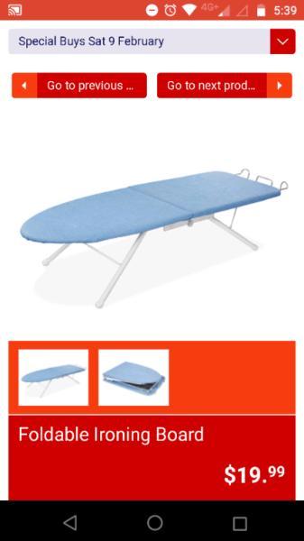 Foldable ironing board