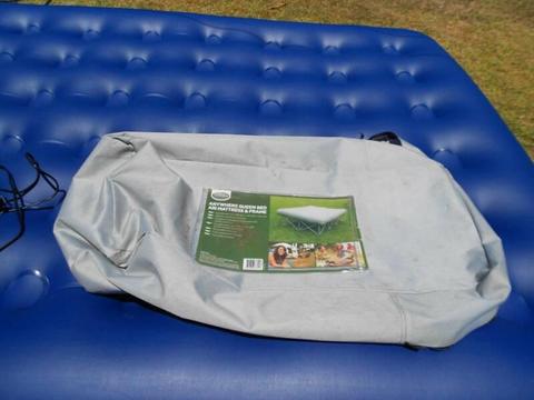 inflatable mattress on a base
