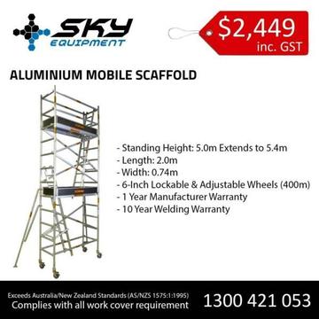 Sky Equipment - 5.0m extends to 5.4m Aluminium Mobile Tower