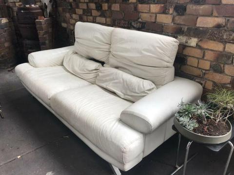 White leather sofa - 3 seat