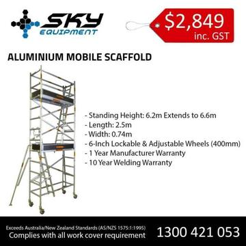 Aluminium Mobile Tower Sky Equipment - 6.2m extends to 6.6m