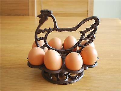 New Cast Iron Chicken Hen Boiled Egg Holder Table Décor