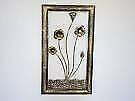 New Hand Crafted Iron Metal Wall Art / Mural Framed Lotus