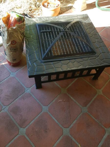 Fire Pit with mesh hood