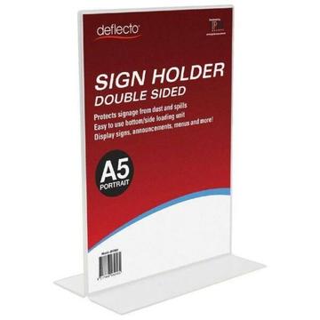 A5 T-Shape Sign Holder Portrait - 3 Available