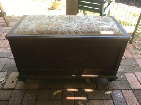 Wooden Trunk with nice cushioned design on top