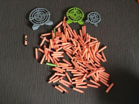 Nerf gun bullets and targets