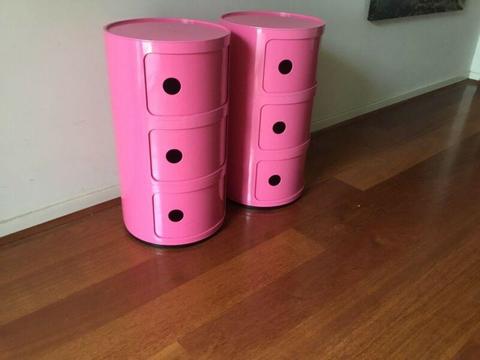 Pink mocka drawers X 2