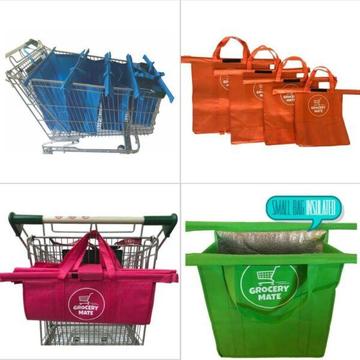 Shopping Trolley Bags - Set of 4 WITH COOL BAG - 5 COLOURS
