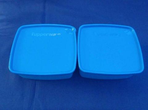2 Small Tupperware Sq Round Containers - Brand New