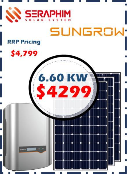 6.60kW Seraphim panels with Sungrow inverter - rooftop solar syst