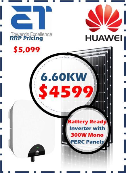 6.60Kw ET panels with Huawei inverter (Battery Ready) - rooftop s