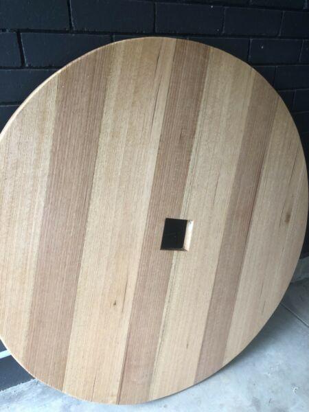 Timber round solid wood table top